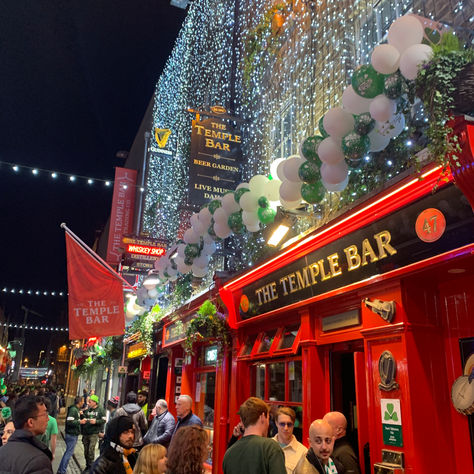 The Temple Bar exterior in Dublin, Ireland
