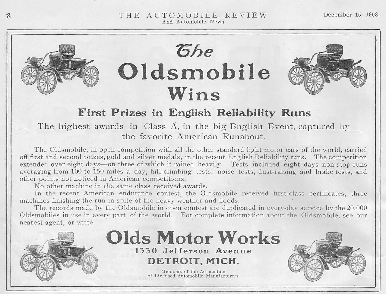 Early Oldsmobile ad