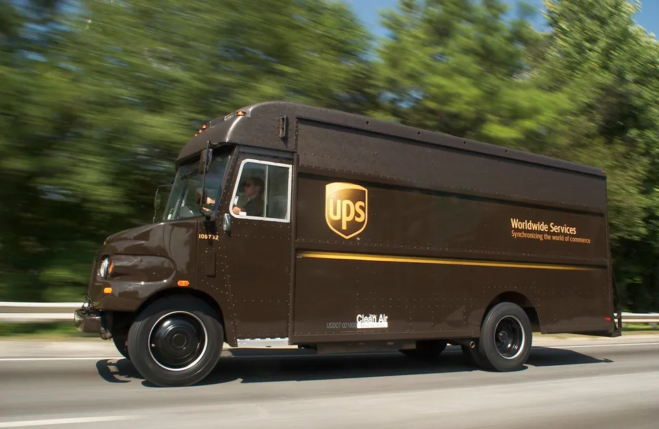 Iconic brown UPS truck