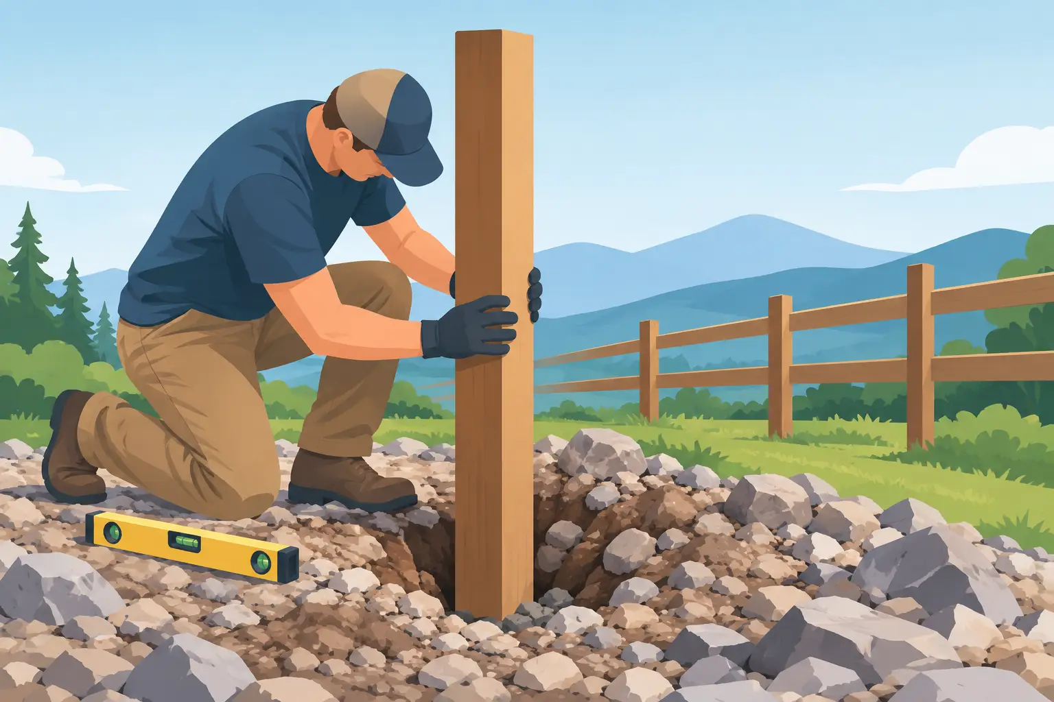 Fence Post Installation in Rocky Soil Done Right