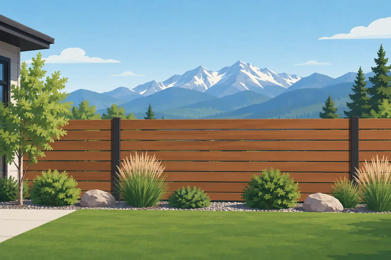 Horizontal Fence Design Ideas for Colorado Yards