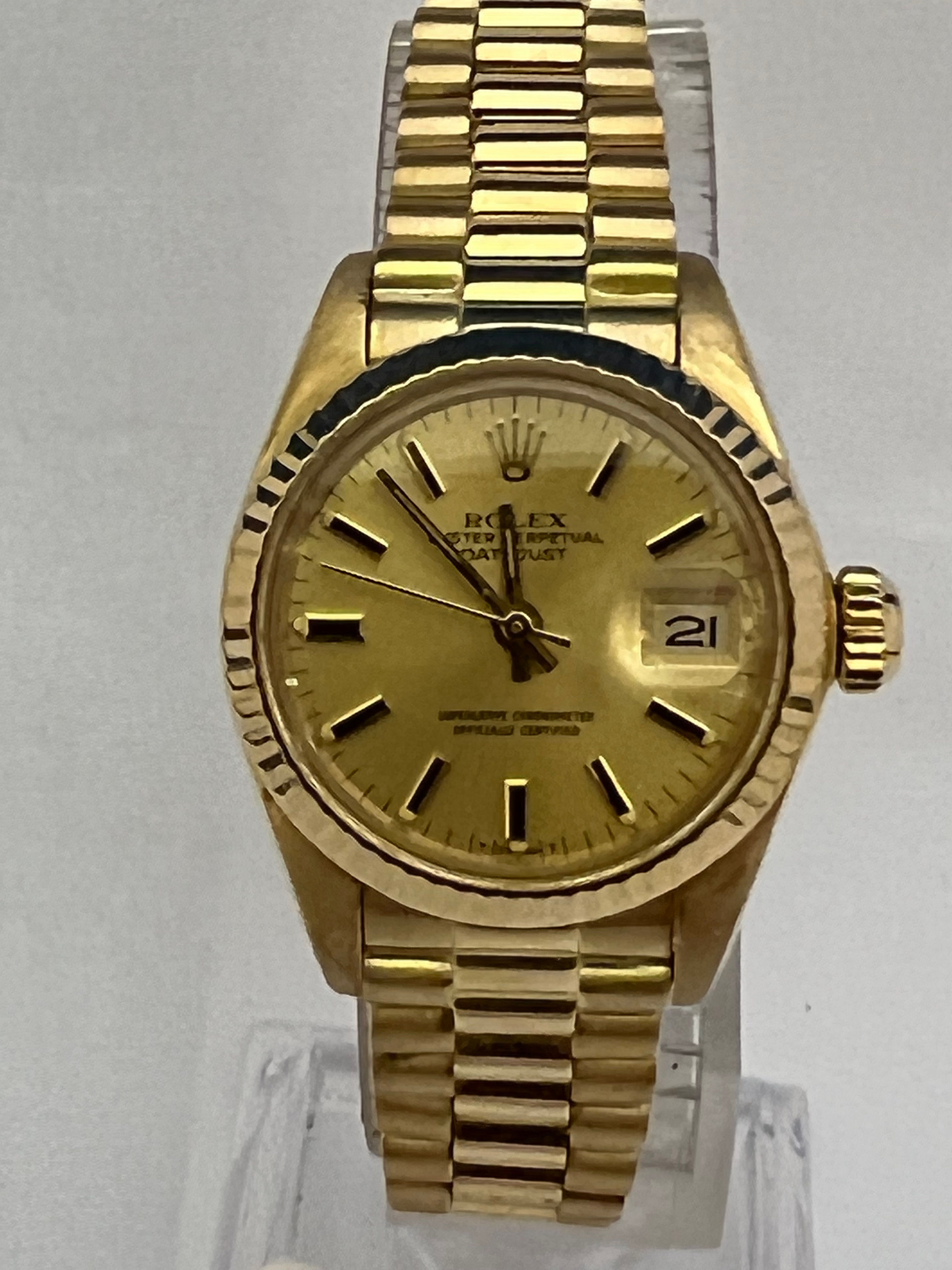 Rolex Date Just 18ct Gold Ladies [6917]