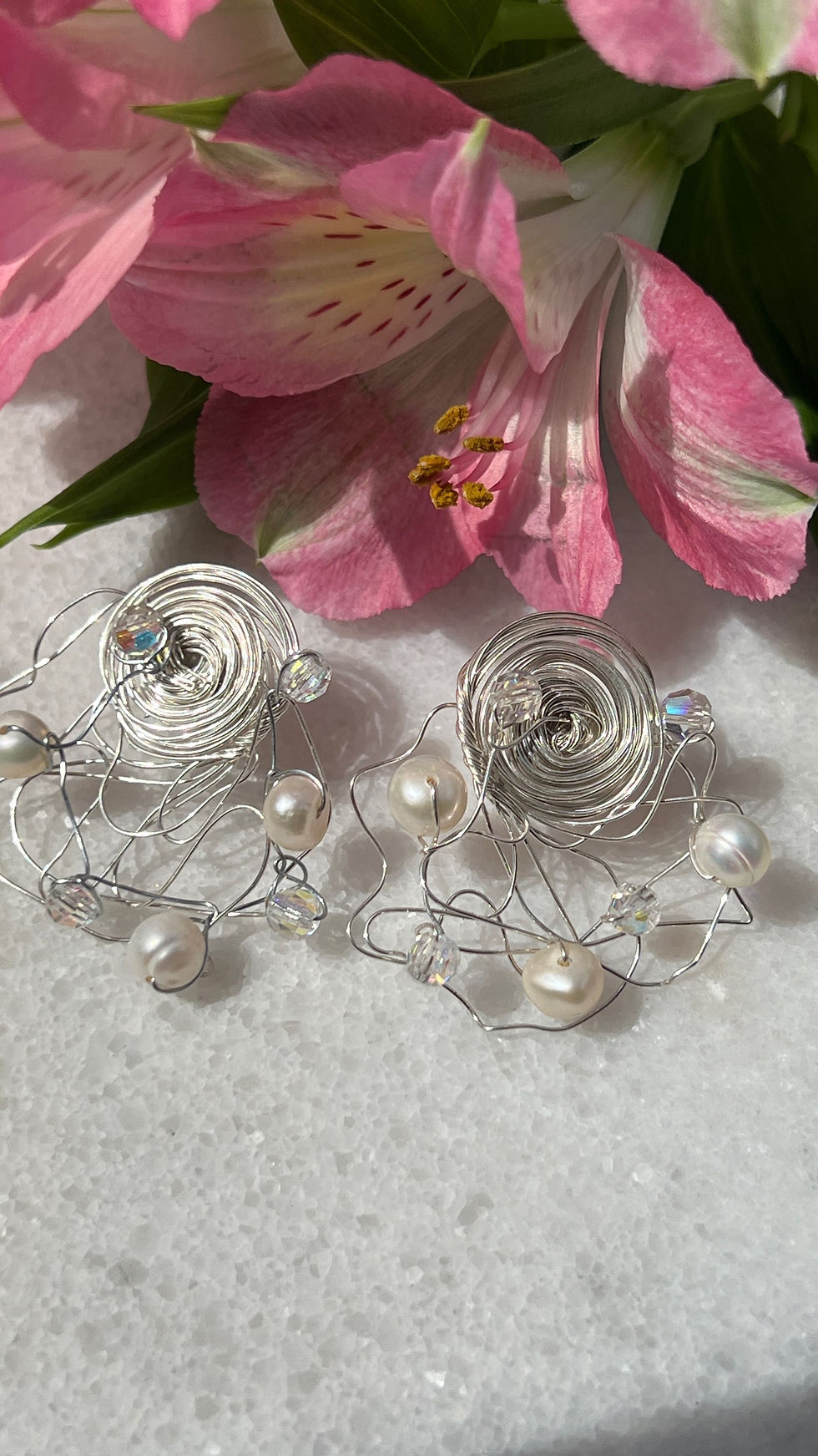 Thumbnail: Wedding Pearl & Crystal Earrings