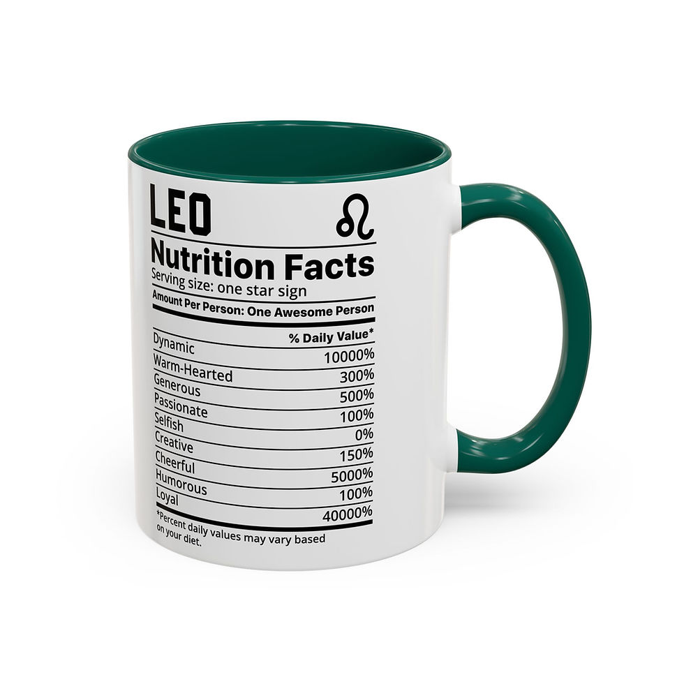 Thumbnail: Leo Zodiac Mugs Astrology Nutrition Facts Personalized Gift for Leo Lovers