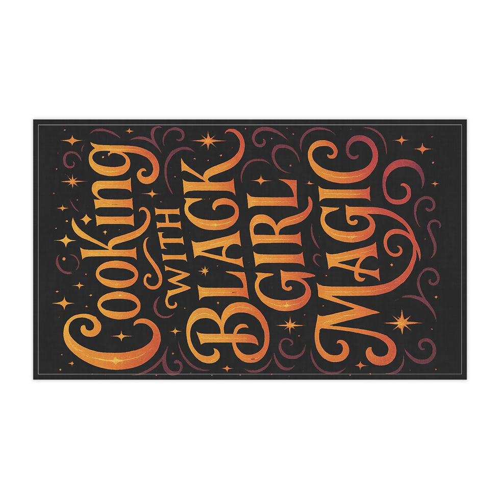 Thumbnail: Cooking With Black Girl Magic Tea Towel in Black