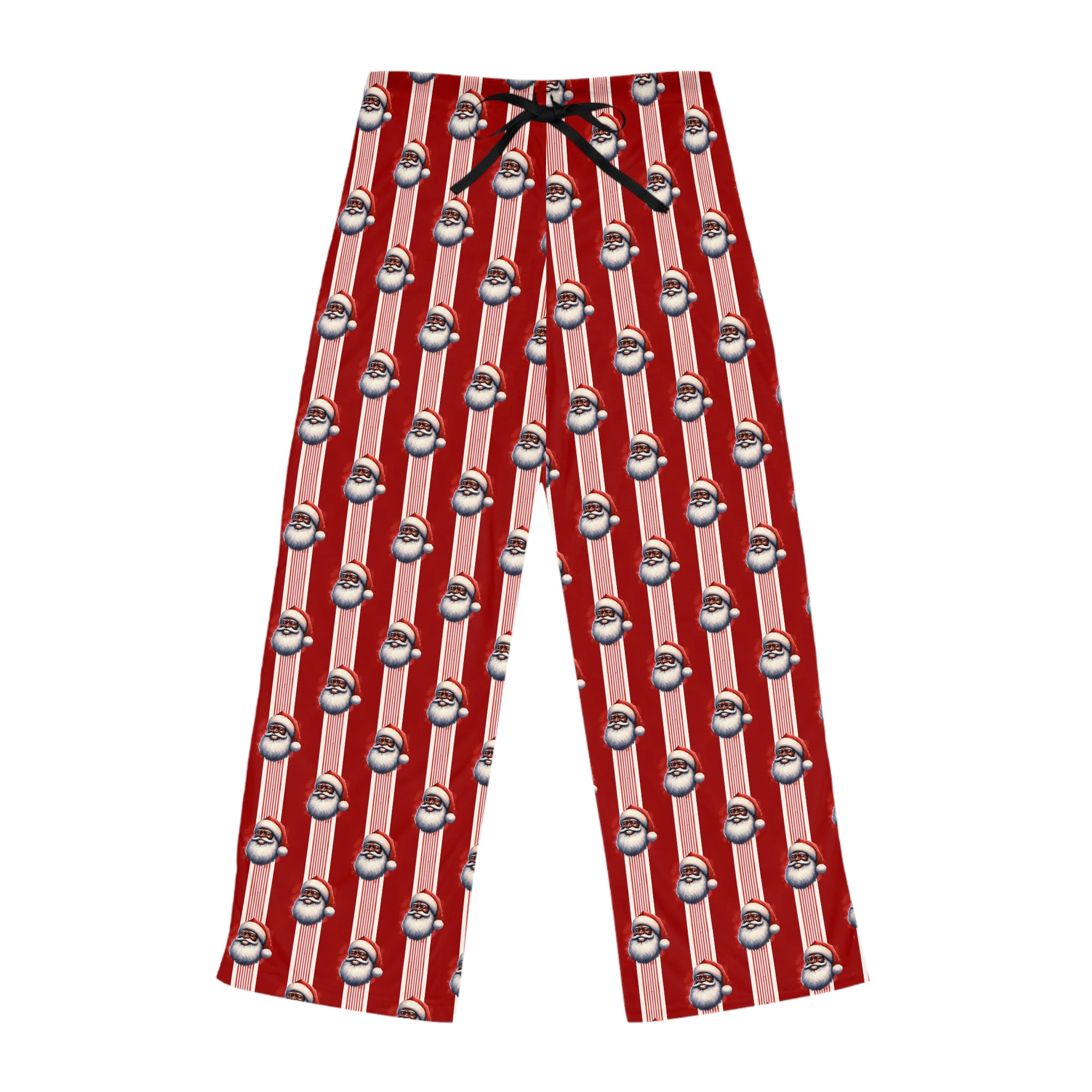 Women's Black Santa Christmas Pajama Pants