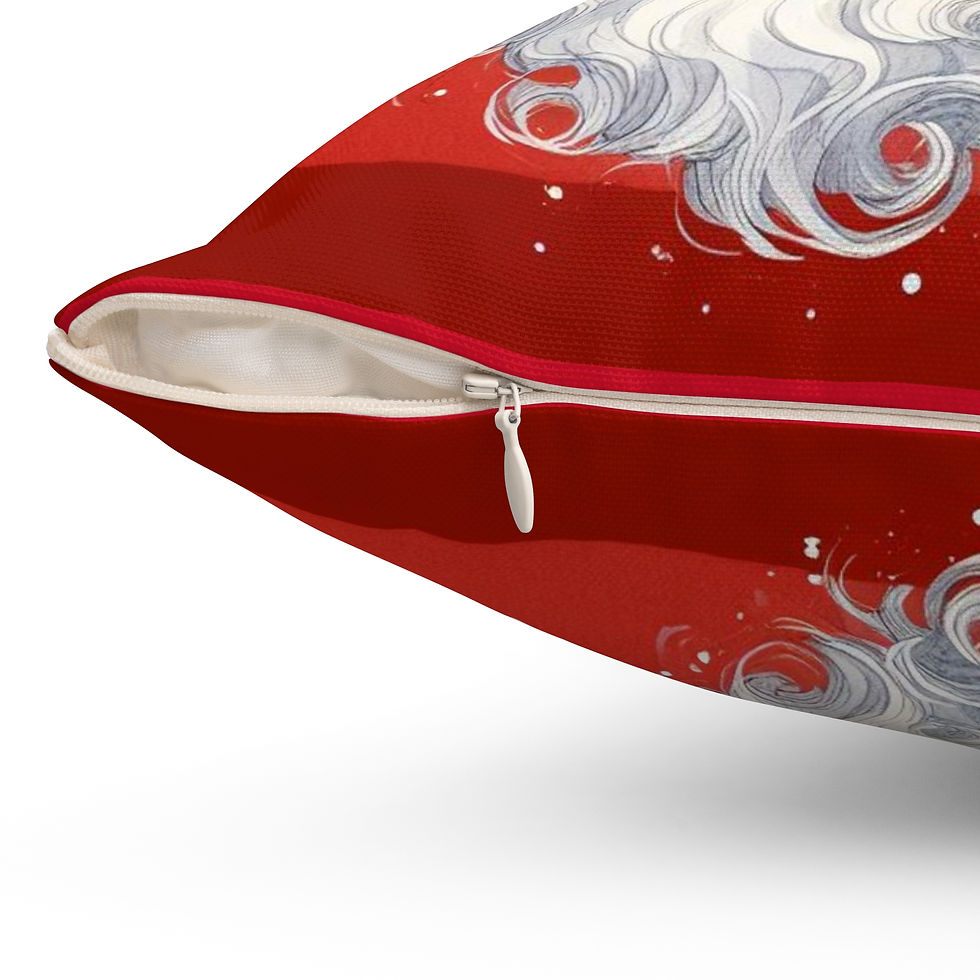 Thumbnail: Black Santa Christmas Spun Polyester Square Pillow