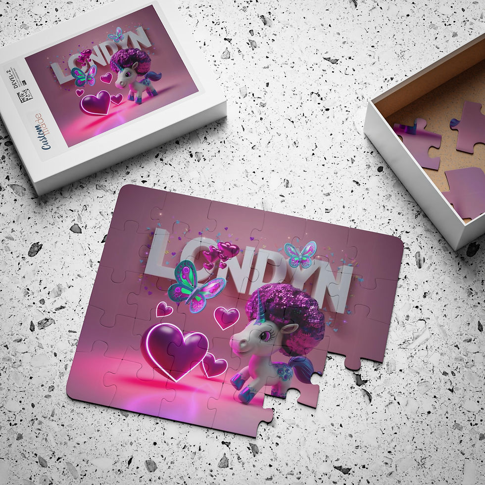 Thumbnail: Kids' 30Piece Name Puzzle Londyn with Unicorn