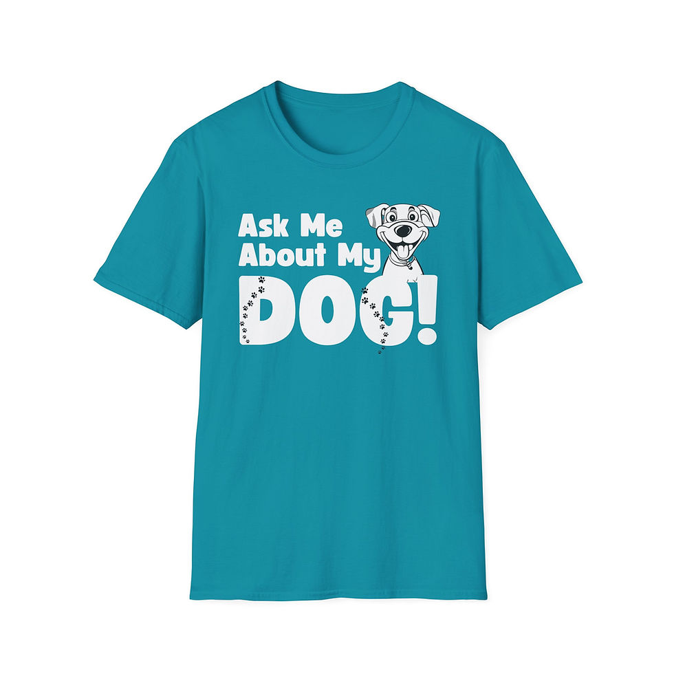 Thumbnail: "Ask Me About My Dog" Dog Lover Unisex Softstyle T-Shirt