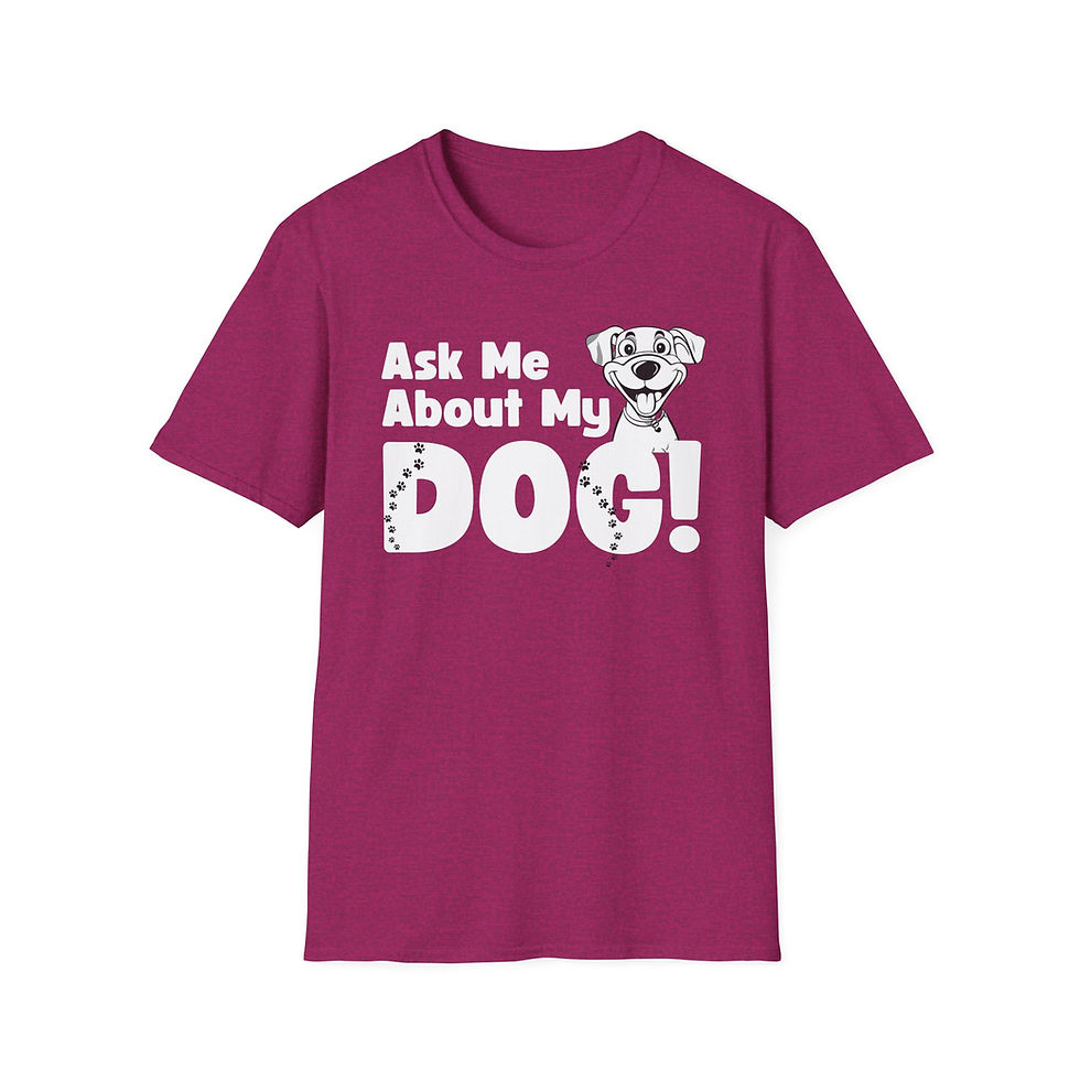 Thumbnail: "Ask Me About My Dog" Dog Lover Unisex Softstyle T-Shirt