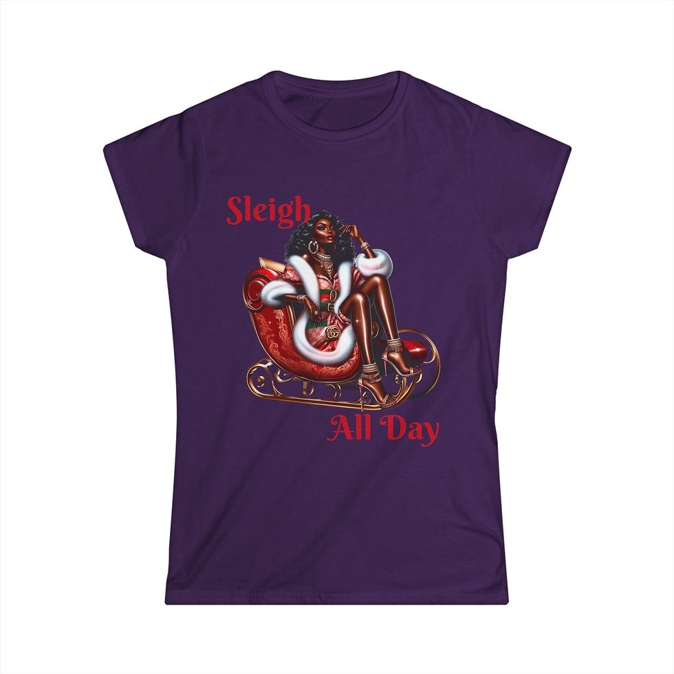 Thumbnail: Sleigh All Day Sexy Designer Mrs. Claus Women's Cut Softstyle Tee