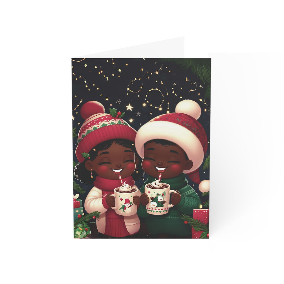 Thumbnail: RM African American Kids Holiday Greeting Cards Blank Inside