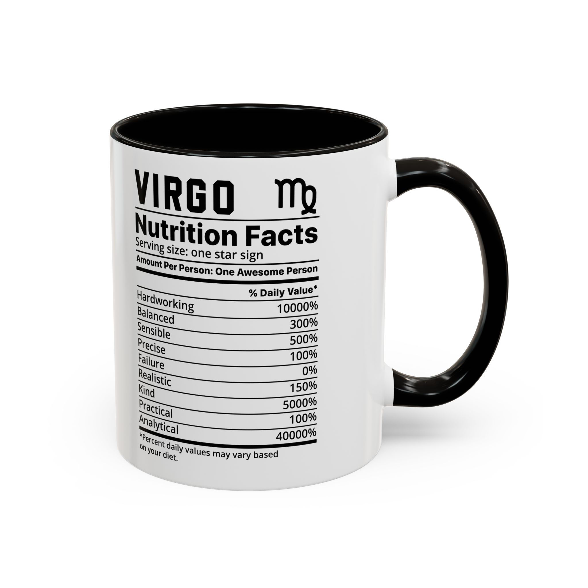 Zodiac Mugs Virgo Nutrition Facts Astrology Coffee Cups Personalized Gifts