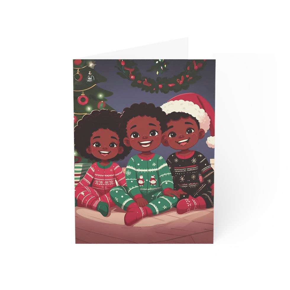 Thumbnail: RM African American Kids Holiday Greeting Cards Blank Inside