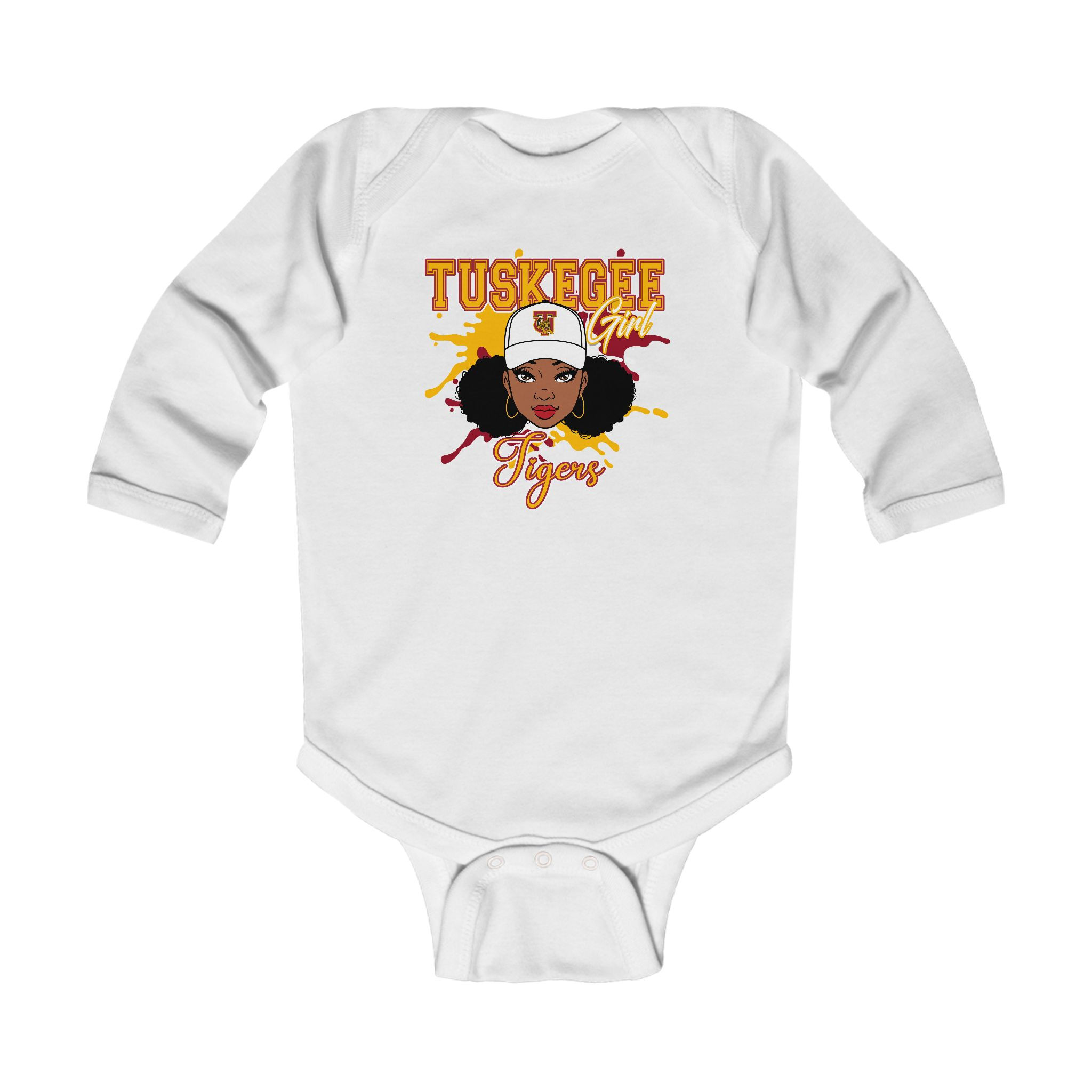 Future Tuskegee Golden Tiger Girl Infant Long Sleeve Bodysuit Onesie