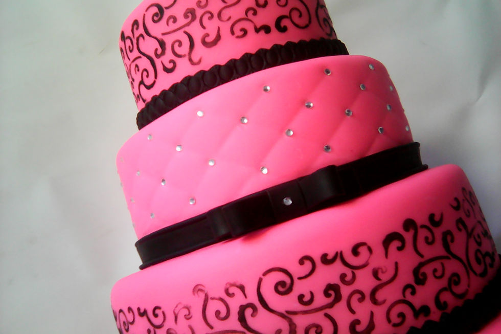 Miniatura: Bolo Cenográfico (fake / Falso) Pink e preto