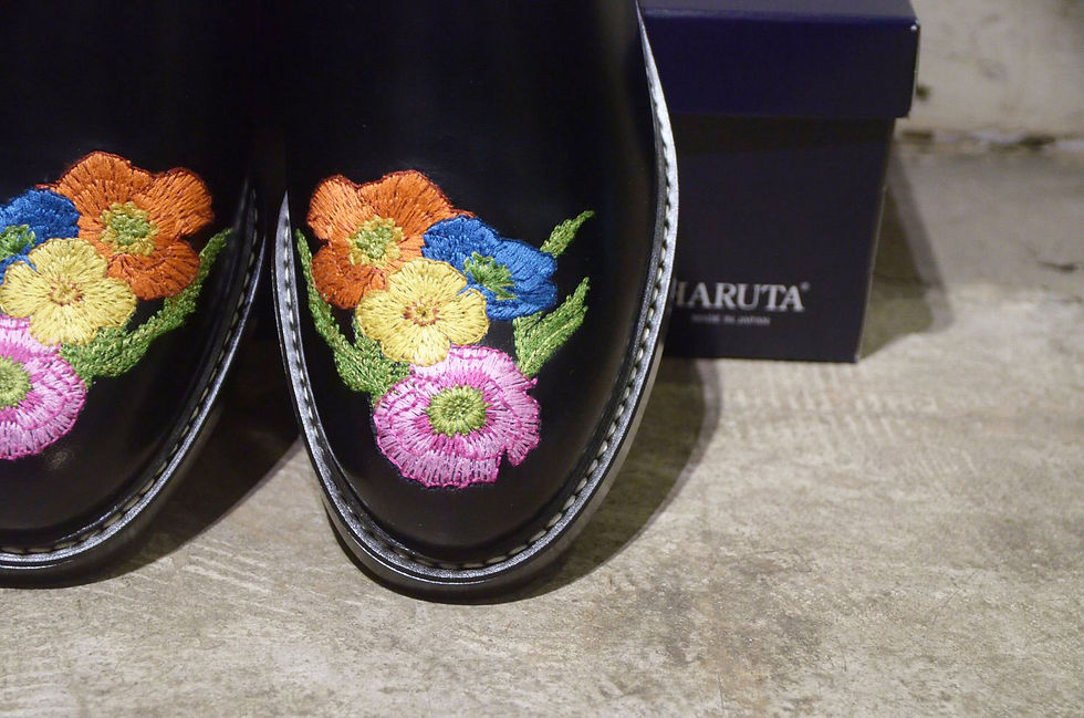 サムネイル： KYOU Embroidered Leather Sandals by HARUTA "BLOSSOM" キョウ ハルタ 刺繍 レザー ミュールサンダル