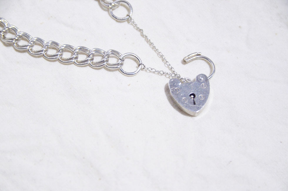 サムネイル： 70s British Vintage Silver Charm Bracelet Made in England ヴィンテージ チャーム ブレスレット