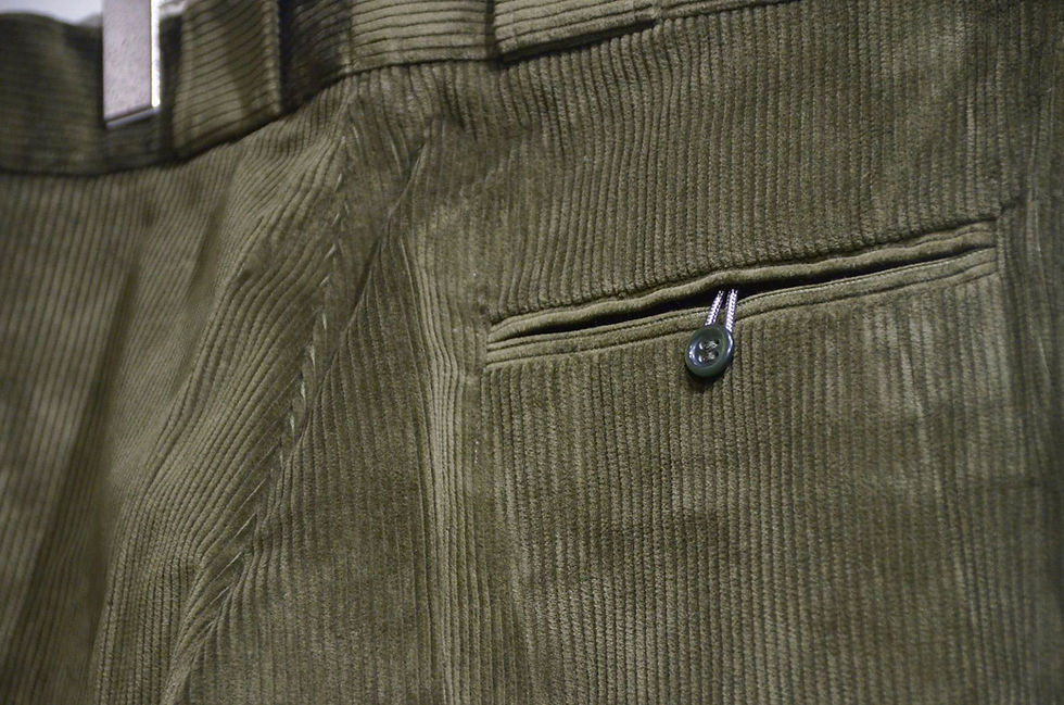 サムネイル： DEADSTOCK 87s VINTAGE BARBOUR CORDUROY TROUSERS OLV UK MADE バブアー コーデュロイ トラウザーズ
