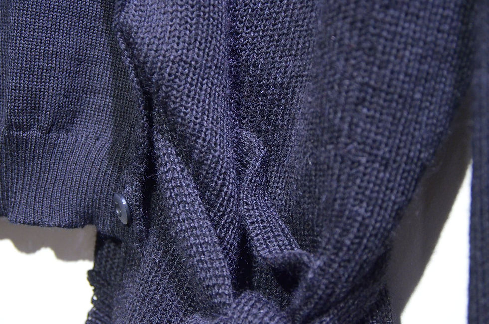 サムネイル： HAik w/ Indecisive Knit Black cardigan Made in Lithuania ハイクウィズアス アシンメトリー カーディガン