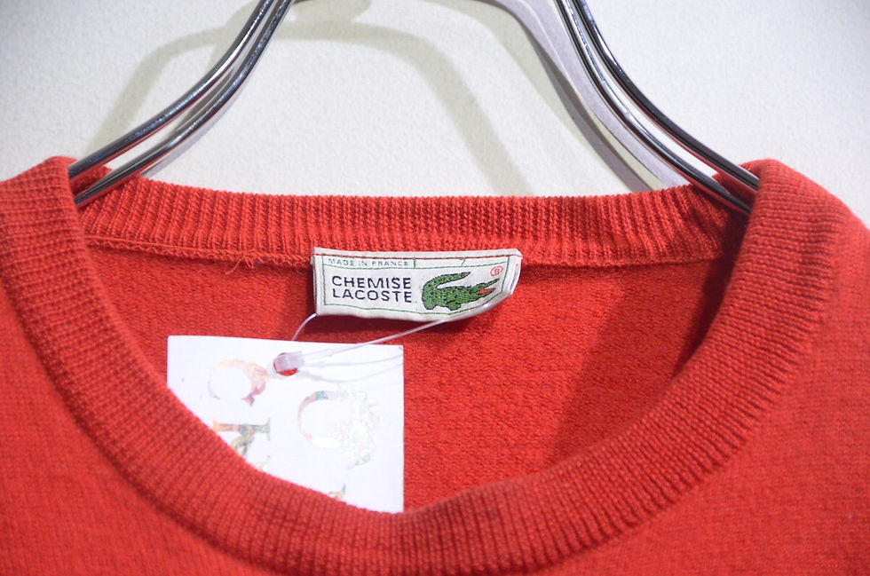 サムネイル： 70s Vintage Lacoste Lams Wool Sweater Knit Made In France フレンチラコステ ラムウール  ニット