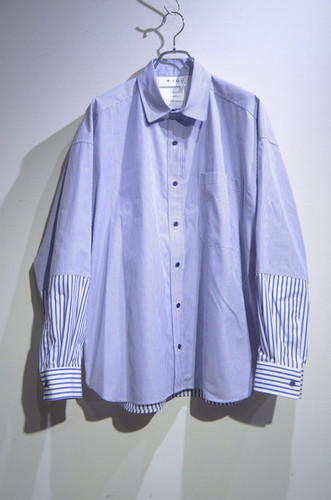 新品 KYOU キョウ 25SS BEAN スイッチングバルーンシャツ グリーン file.jpg