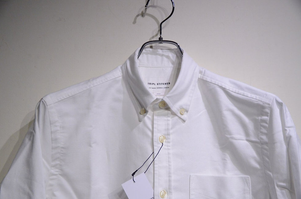 サムネイル： Tripl Stitched Button Down Shirt White Oxford Made in London トリプルステッチ オックスフォード