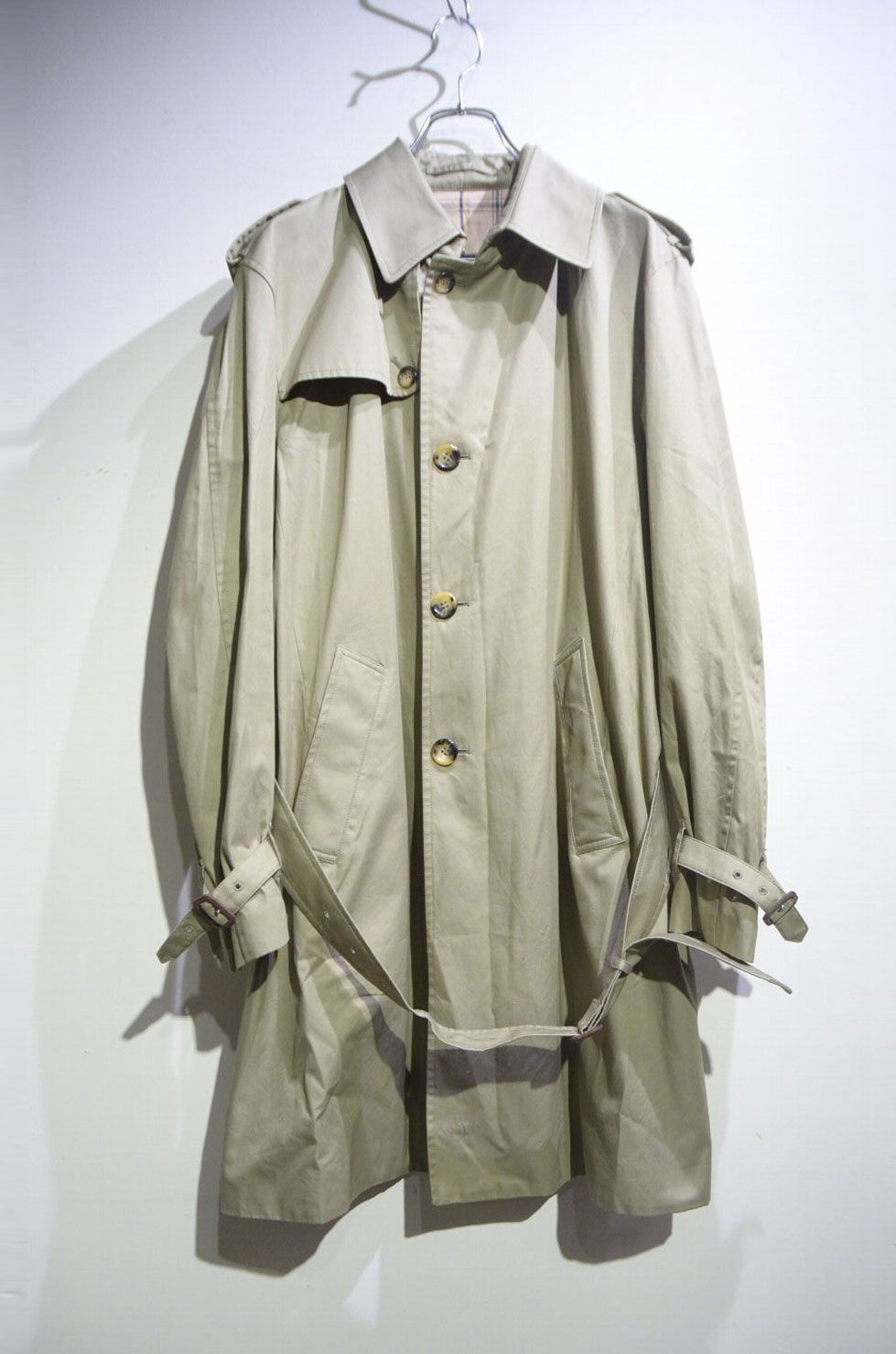 Vintage GRENFELL Single Trench Coat Khaki グレンフェル シングル トレンチコート