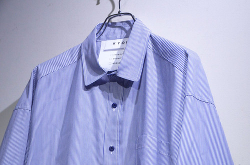 KYOU BEAN Switching Baloon Stripe Shirts キョウ ストライプ