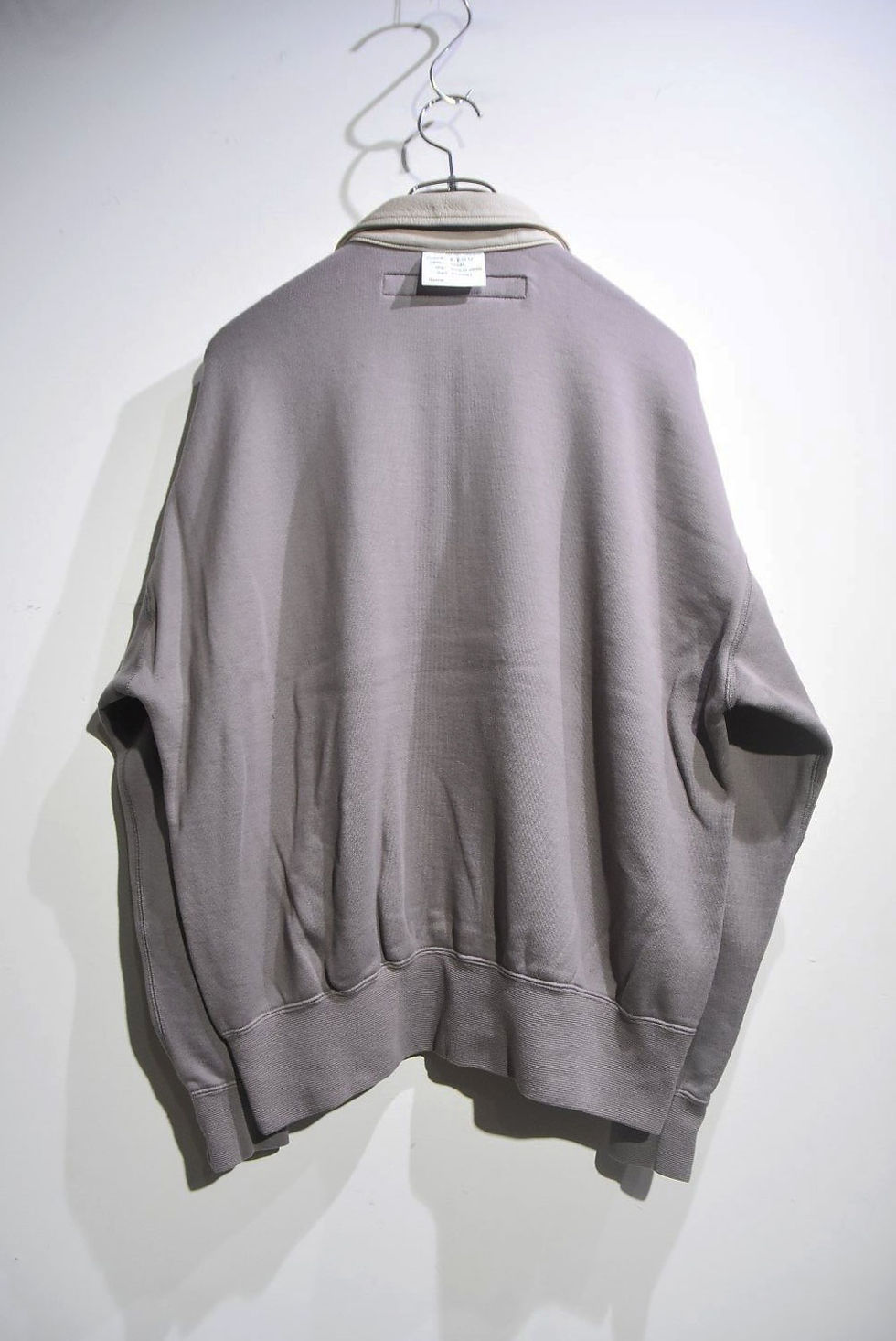 サムネイル： KYOU Leather Collar Supima Cotton Sweat "BROTHERS" BROWN キョウ レザー スウェット シャツ