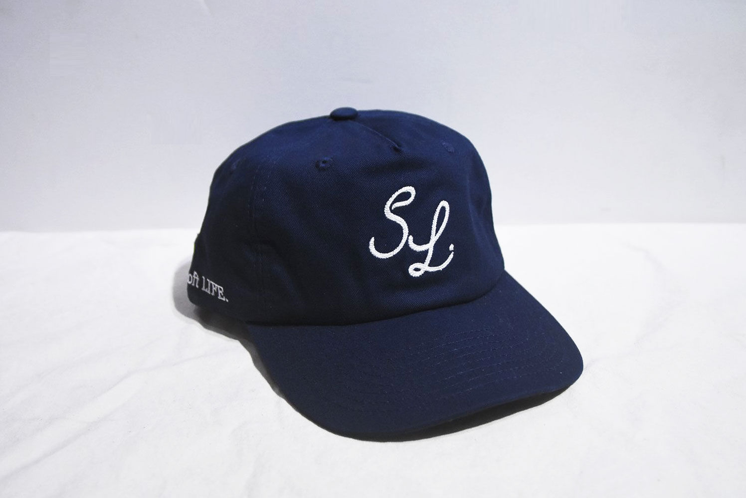 SoftLife. Embroidery Signature Cap Made in London NAVY ソフトライフ 刺繍 キャップ イギリス製