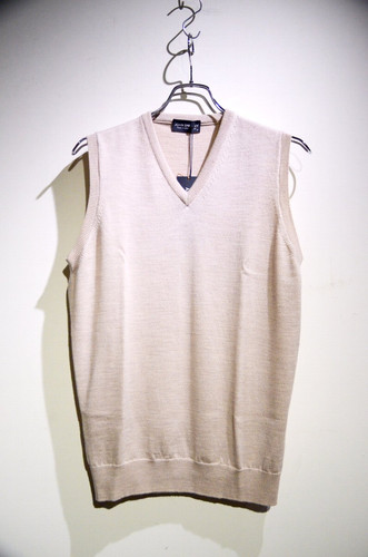 John Smedley Turner Slipover Wool Vest Made in England ジョン 