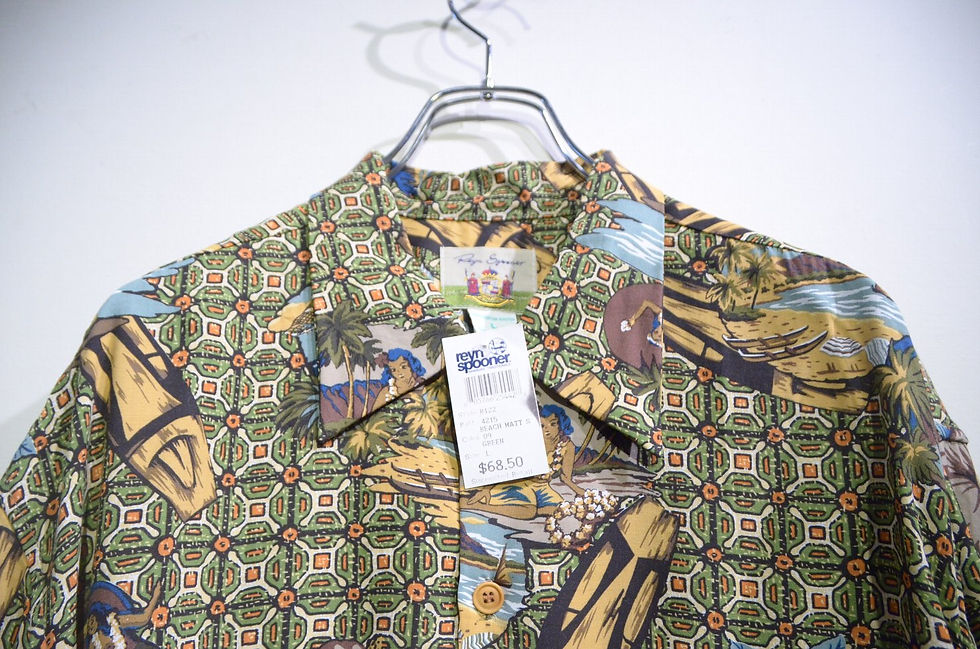 サムネイル： DEADSTOCK Vtg Reyn Spooner Hibiscus Aloha Shirt Made In USA レインスプーナー シャツ デッドストック