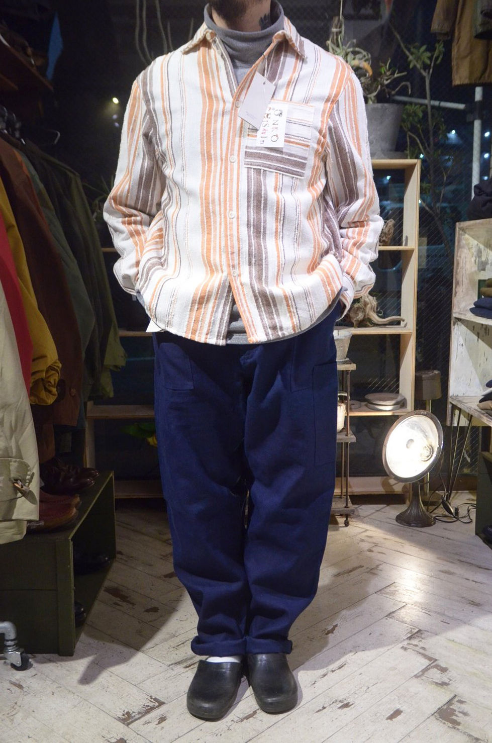 サムネイル： aoi project Organic Cotton stripe Shirt Made in Norway アオイプロジェクト オーガニックコットン シャツ