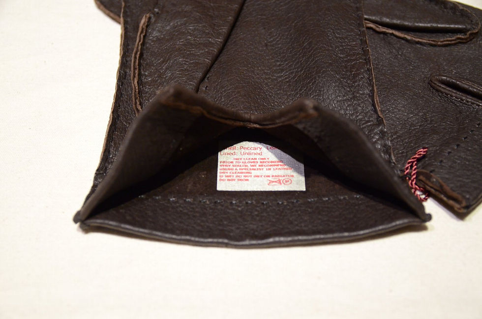 サムネイル： DENTS Peccary Leather Gloves Unlining DarkBrown made in UK デンツ ペッカリー レザーグローブ