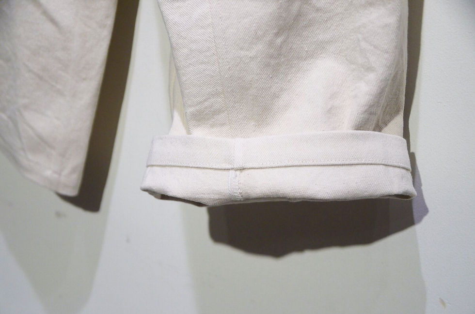 サムネイル： Whitehill Mercantile Ecru Mull Trousers WIDE Made in Scotland ナチュラル ワイドトラウザーズ