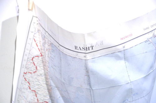 50s Vintage British RAF SAS Escape Map Baku Rasht イギリス空軍