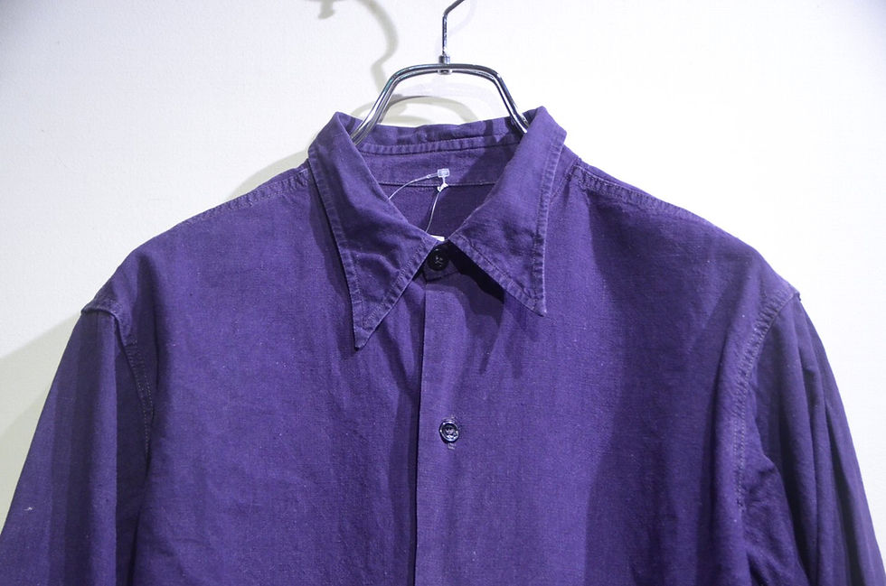 サムネイル： Used 70-80's VINTAGE SWEDISH ARMY Working chore Shirt B スウェーデン軍 ワーク ショアシャツ