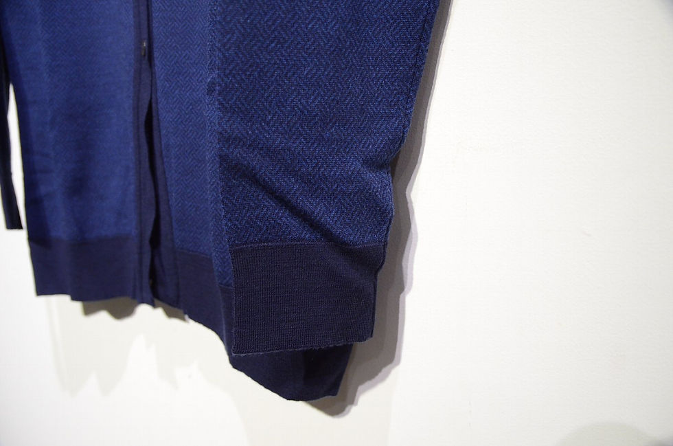 サムネイル： John Smedley womens Margie Jacquard Cardigan Navy ジョンスメドレー ウールジャガード カーディガン