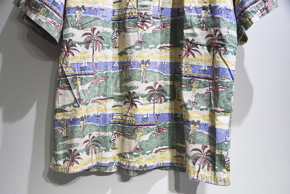 サムネイル： USED 90s Kahala Golfers Print Shirt Made In Hawaii ヴィンテージ カハラ ゴルフ アロハシャツ  ハワイ製