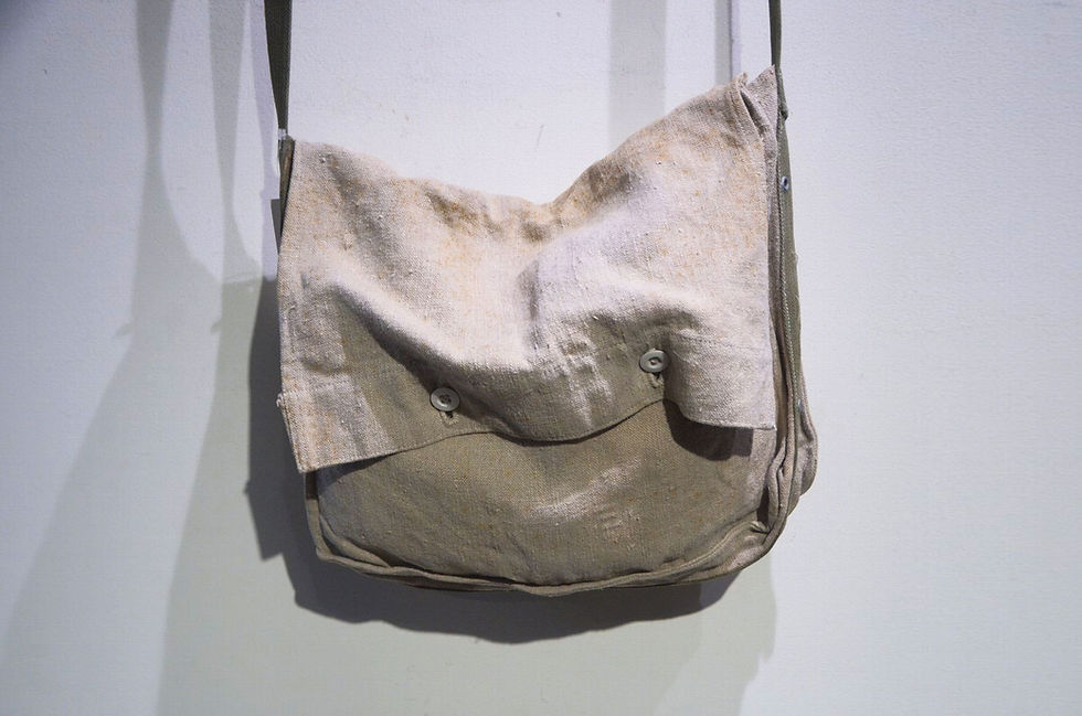 サムネイル： Vitnage 40 ~ 50s French Military(?) Linen Sholder Bread Bag フレンチヴィンテージ  ショルダーバッグ