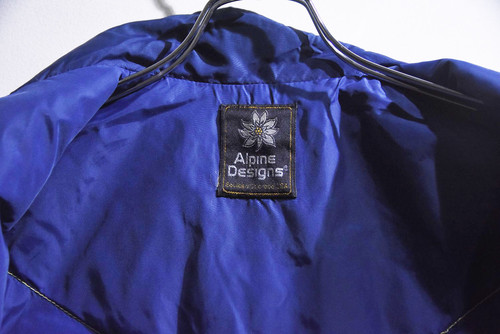USA製 ALPINE DESIGNS アルパインデザインズ ダウンベスト 希少 70s アルパインデザイン ダウンベスト スエード レザー×ナイロン