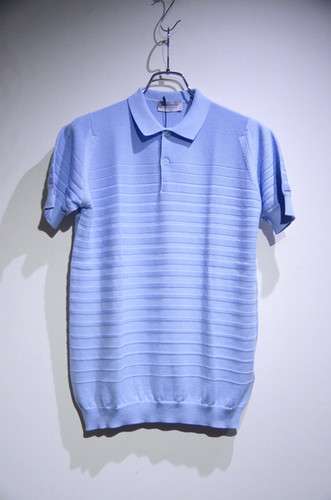 John Smedley Cotton Knit Polo ZUBER Light Blue ジョンスメドレー