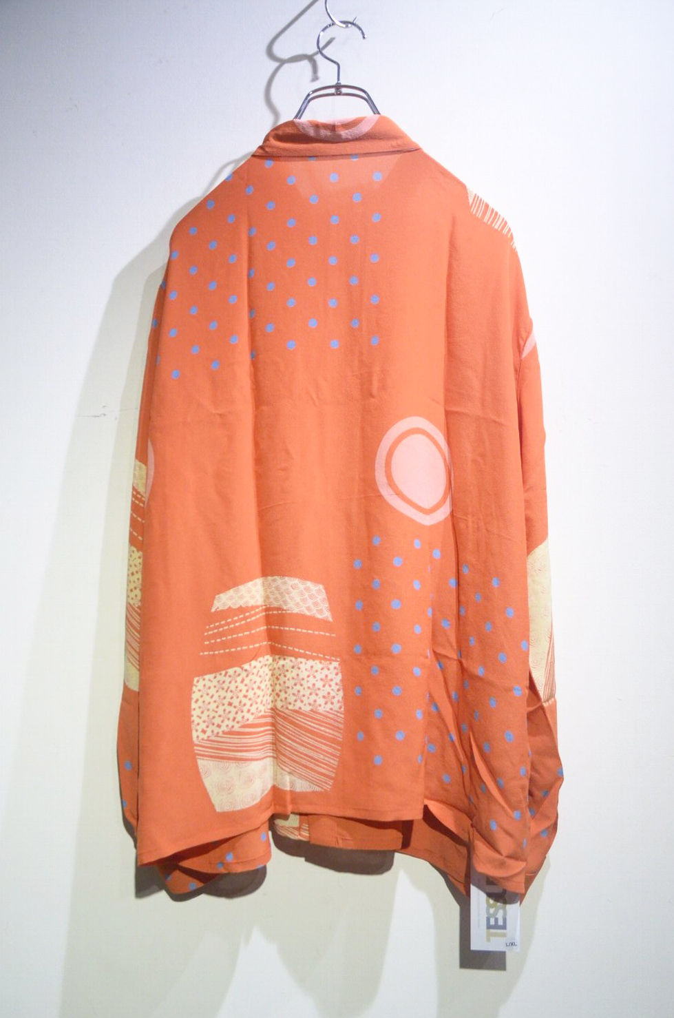 サムネイル： TESSUTI SCOTLAND Screen Print Silk Shirt ORG Handmade in SCOTLAND ハンドメイド シルクシャツ