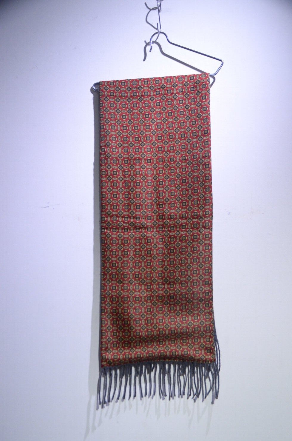 サムネイル： Used 60-70s Vintage Poly Wool Double Face Muffler Made in Italy ヴィンテージ マフラースカーフ