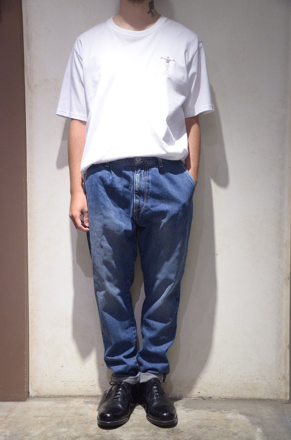 サムネイル： Prosac x Team Face Lab Stone wash Denim Trousers Made in Italy プロザック デニムトラウザース