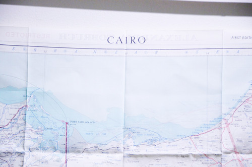 Vintage 1952s British RAF SAS Escape Map Cairo & Tobruch イギリス