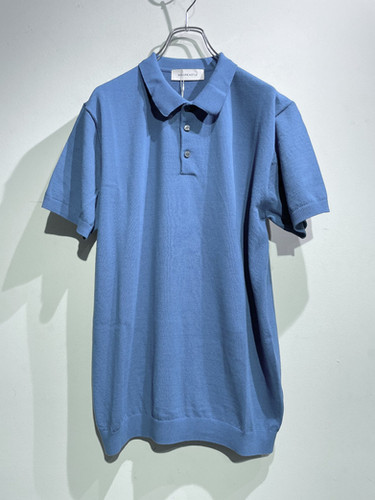 美品　MOON CASTLE ムーンキャッスル　ニットポロシャツ　日本製　L MOONCASTLE ICE COTTON KNIT POLO ムーンキャッスル ニットポロ