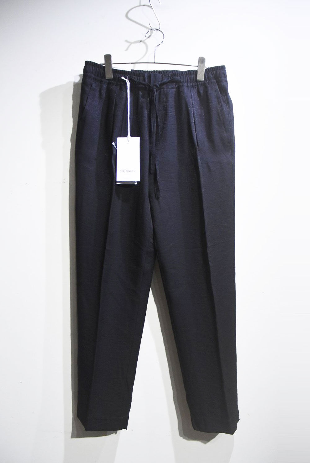 OFFICINA36 Rayon Easy Trousers Setup Made in Italy BLK オフィチーナ36 レーヨン イージートラウザーズ