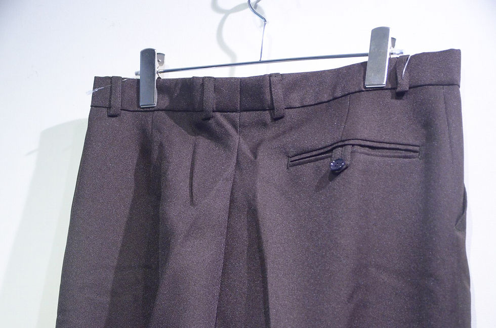 サムネイル： DEADSTOCK Vtg 80 - 90s San Rosa Poly Trousers BROWN Made in UK デッドストック ポリ トラウザース